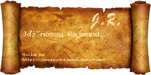 Jánossy Rajmund névjegykártya